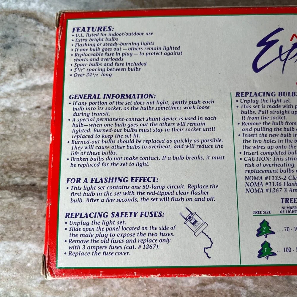 VTG Set of 2 Noma Expressions 50 Assembled Light Set Christmas Lights New In Box